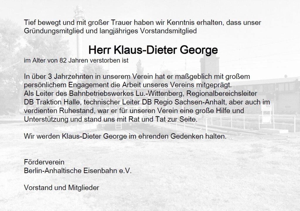 Nachruf Klaus-Dieter George